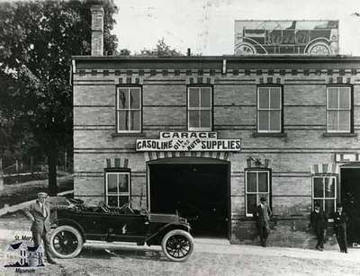 Sheldon and Standeaven Garage located on southwest corner of Peel and Queen Streets