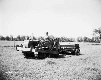 Crawler Tractor Used to Plant Seeds