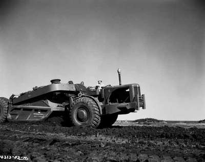 Scraper Used for Road Construction, Edmonton, AB