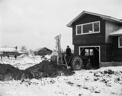 Tractor Used in a Housing Construction Project