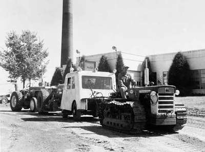 Unidentified Man On a Crawler Tractor