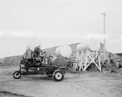 Boom type, self-propelled sprayers, IHC model 163, at the J. Reise ranch in western Canada.