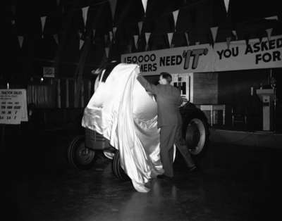 Unveiling the IHC McCormick B250 tractor in Waterdown, Ontario.