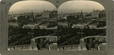 National Gallery, Scott Monument and Princess Street, from Castle, Edinburgh, Scotland