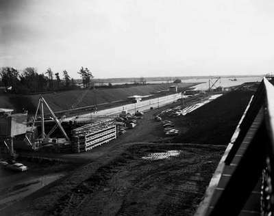 Working on the Hydraulic Locks at Long Sault, Ontario, as part of the construction of the Seaway project near Cornwall.