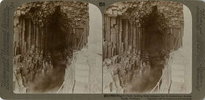 Fingal's Cave, looking from entrance into is mysterious depths, Staffa, Scotland