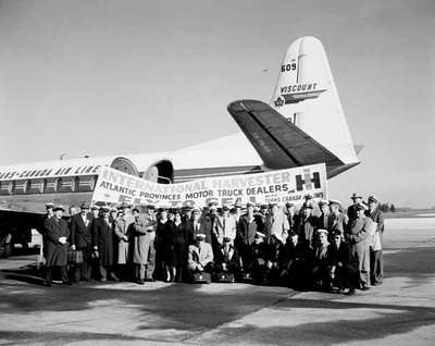 International Harvester Atlantic Provices Motor Truck Dealers &quot;Fly to Sell&quot; with Trans-Canada Air Lines, Chatham, Ontario.