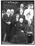 Group portrait of 5 men and 5 women, outdoors.