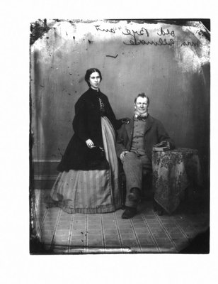 Portrait of a man and woman, &quot;Old Bye and Mrs. Gilmore, his daughter&quot;.