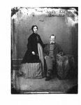 Portrait of a man and woman, "Old Bye and Mrs. Gilmore, his daughter".