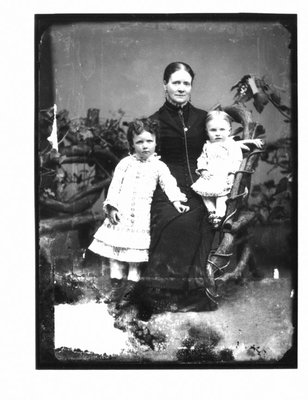 Portrait of Mrs. Stevens with her two oldest children.