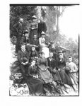 Group portrait on an Elora river bank, Sept. 17th, 1892.