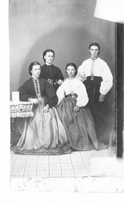 Portrait of four unidentified young women.