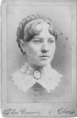 Portrait of a young woman, identified as Sally Hepburn.