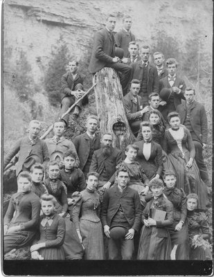 Outdoor group portrait taken on October 29, 1890, in Elora.