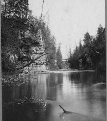 The Indian Bridge, over the Grand River, Elora (1819-1865).