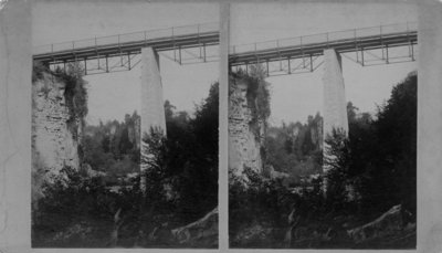 View of the bridge over the Irvine River, Elora.