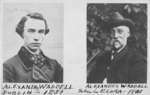 Two portraits of Alexander Waddell, one taken in Dublin, 1851, the other in Elora, 1901.