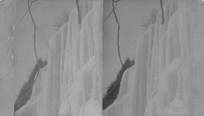 Heavy ice formations along the banks.