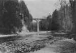 The Irvine River, Elora, and the bridge over it.