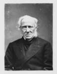 Portrait of an unidentified white haired gentleman, in a dark coat and stock.