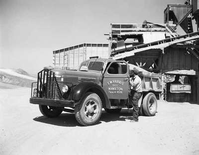 Truck Owned by E.W. Harris on Work Site