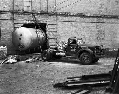 McKee Moving & Storage Co. Truck on Work Site, Saskatoon, SK