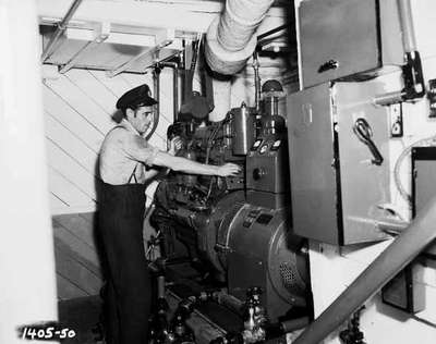 Unidentified Man in an Engine Room