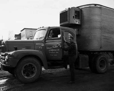 Bill Speller Getting into Truck, Vineland, ON