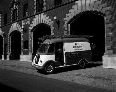 Van Pulling Out of Fire Station, Hamilton, ON