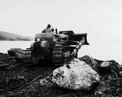 Crawler Tractor Used for Road Construction, Canso, NS