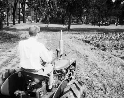 Unidentified Man Driving Tractor