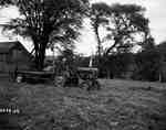 Tractor Equipped with a Manure Spreader