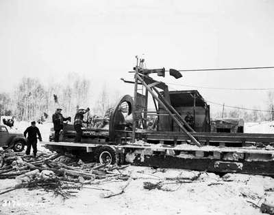 Unidentified Men Operating Logging Machinery, Marathon, ON