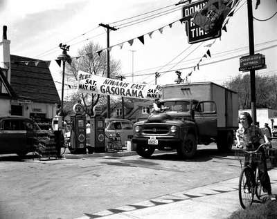 Truck & Cars at a Gas Station