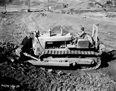 Crawler Tractor Excavating at a Mine, Atikokan, ON