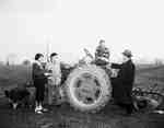 Unidentified Man Sitting on a Tractor Receives an Award, Burlington, ON