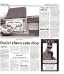 Duxler closes auto shop