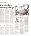 Give thanks in meaningful ways [editorial]