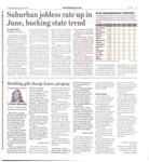 Suburban jobless rate up in June, bucking state trend