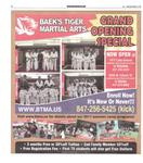 Advertisement for the grand opening of Baek's Tiger Martial Arts, 1417 Lake Ave., Wilmette