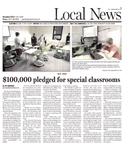 $100,000 pledged for special classrooms