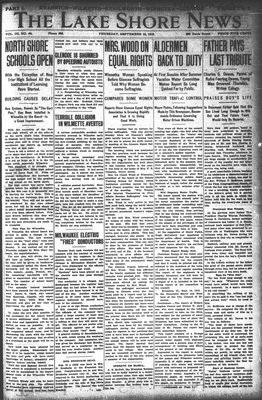 Lake Shore News (Wilmette, Illinois), 12 Sep 1912