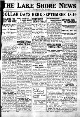 Lake Shore News (Wilmette, Illinois), 14 Sep 1923