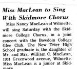 Miss MacLean to Sing with Skidmore Chorus