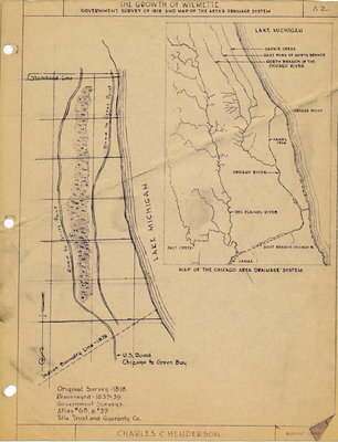 The Growth of Wilmette:  Government survey of 1818 and Map of the Area's Drainage System