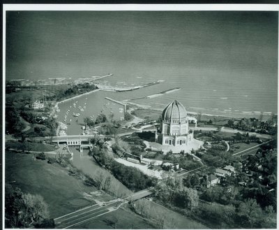 Aerial photograph of the Bahai House of Worship in Wilmette