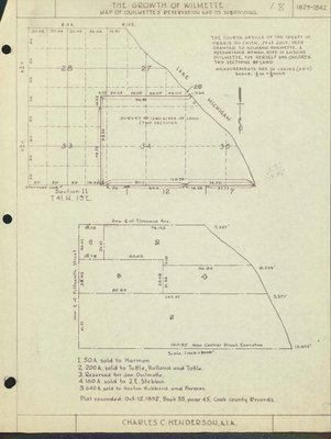 The Growth of Wilmette: map of Ouilmette’s reservation and its subdivisions, 1829-1842