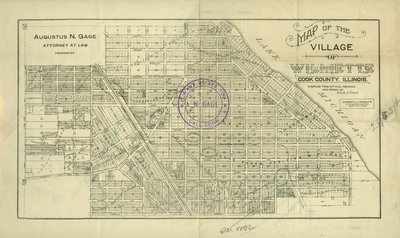 Two sided map of Wilmette by Augustus N. Gage