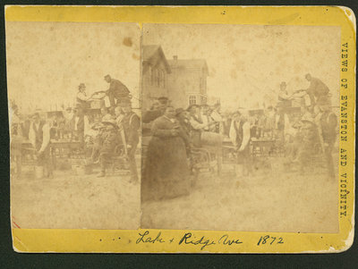 Outdoor tavern at Lake and Ridge Avenues, Gross Point, Illinois, 1872